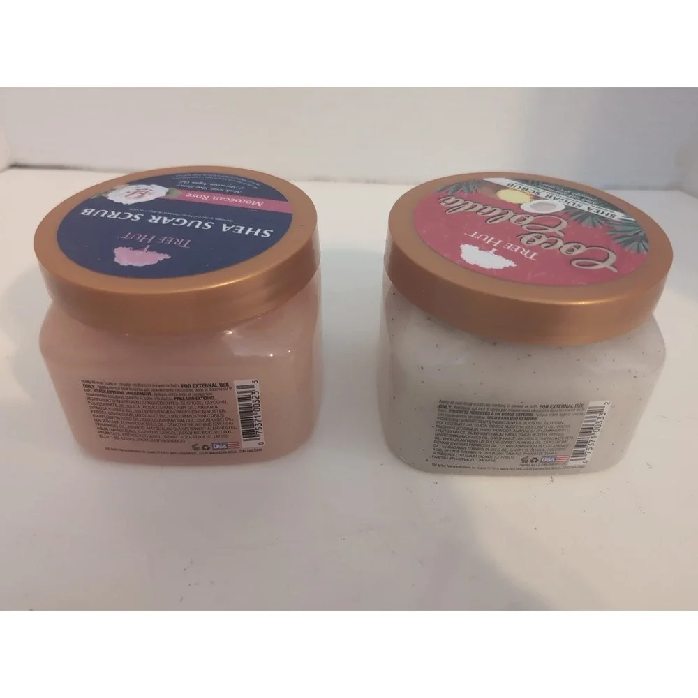Tree‎ Hut CoCo Colada And Moroccan Rose Shea Sugar Scrub 18 oz Each NEW